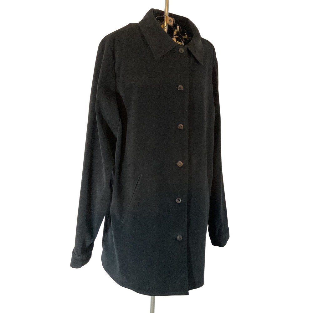 Herve Leger By Gerado Holtzman Black Button Front Coat Women's‎ Size 12